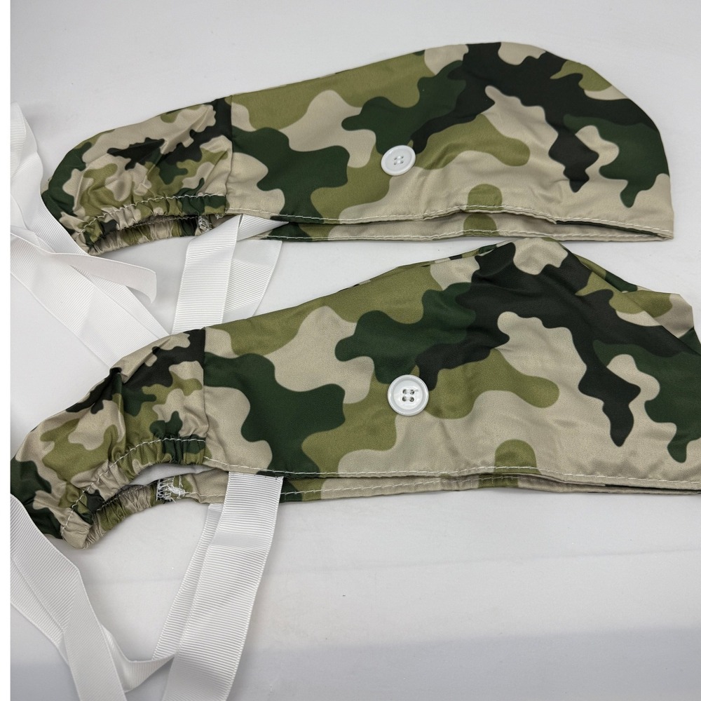 Camouflage Scrub Cap Working Cap Chef Hat with Buttons